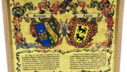 Cuadro escudo heraldico 2 apellidos 250x141 - Mosaicos Azulejos con Escudos Heráldicos