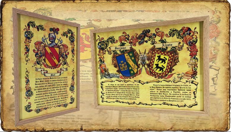Cuadro heráldico dos apellidos - La heráldica medieval de los apellidos