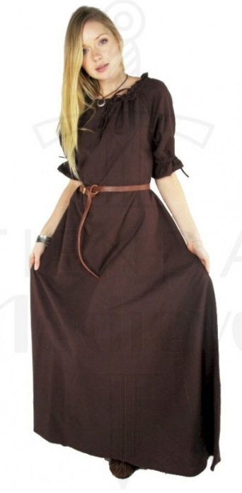 Vestido medieval Karen marrón - Vestidos medievales de dama para fiesta
