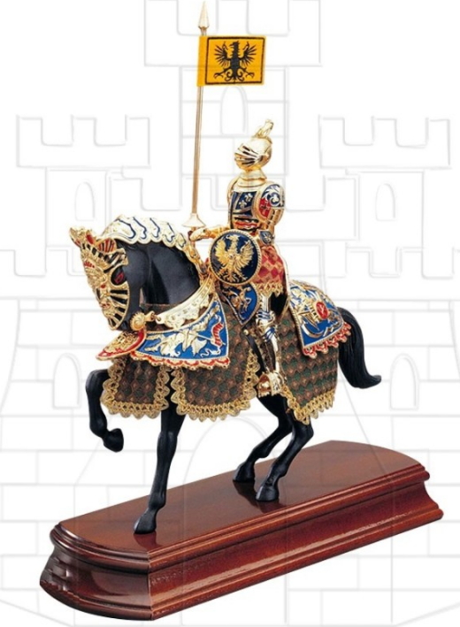 Caballo Caballero Alemán decorada - Caballeros medievales montados a caballo