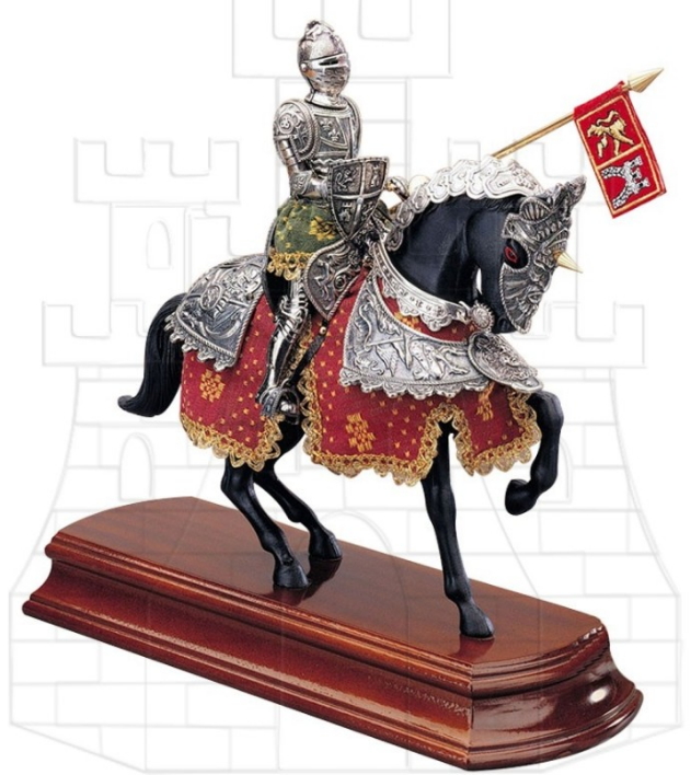 Caballo caballero español en plata - Caballeros medievales montados a caballo