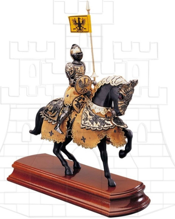 Caballo con caballero - Caballeros medievales montados a caballo