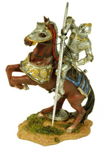 Figura caballero medieval pintada - Caballeros medievales montados a caballo