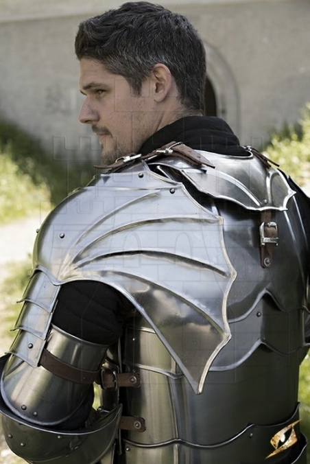 Hombreras Gorjal gótico - Protección medieval de cuello y hombros guerrero medioevo