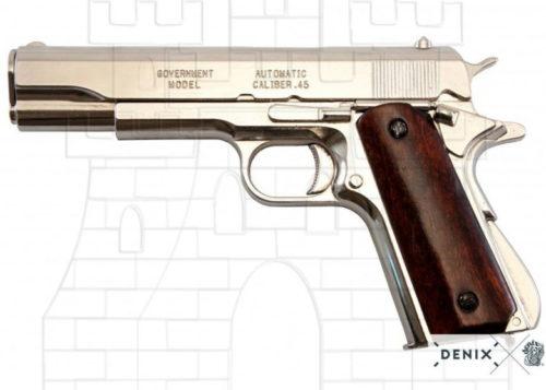 Pistola automática M1911A1 niquelada USA 1911 e1527765777779 - Réplicas de pistolas antiguas de pedernal
