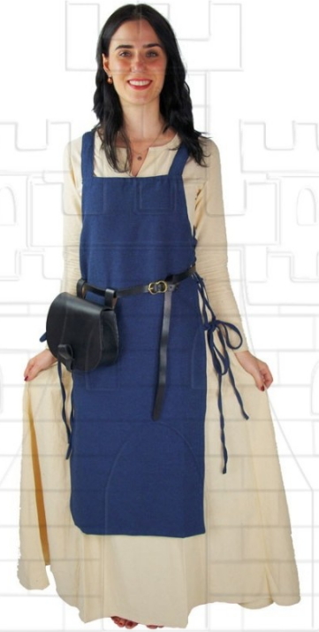 Sobrevesta azul mujer Aleiga con tirantes - Piernas medievales de cota de malla