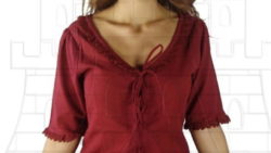 Blusa medieval algodón fino manga corta 250x141 - Blusas y camisas medievales