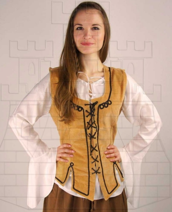 Corpiño medieval mostaza - Vestidos y trajes medievales en excelentes textiles
