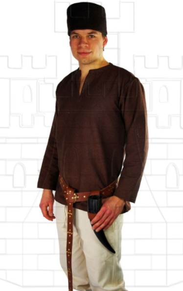 Túnica vikinga Ivar marrón oscura - Ropa, camisas y pantalones de los vikingos