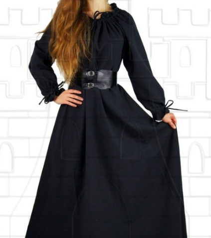 Vestido medieval mujer largo negro