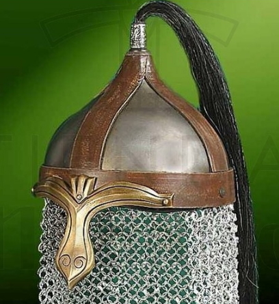 Casco jinete huno con cota de malla - A tu alcance cascos míticos de célebres guerreros