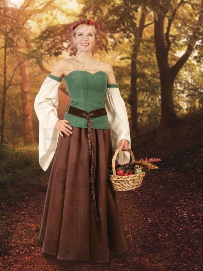 Vestido Medieval Mujer Del Bosque 1 - Trajes Cortesanos