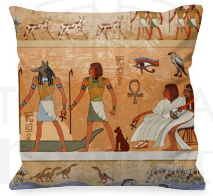 Cojín con faraones y dioses egipcios - Cojines con estampados egipcios, romanos, celtas, templarios y espartanos
