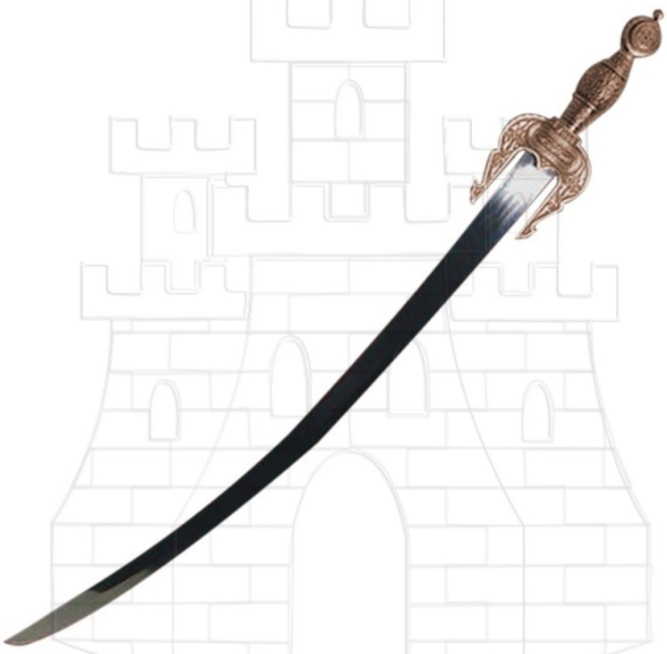 Espada kabila árabe bronce1 - Traje y espada musulmana para las fiestas de Moros y Cristianos