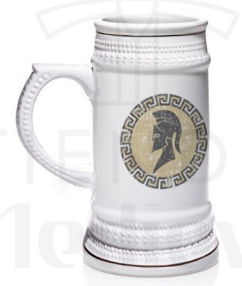 Jarra de cerveza Espartano Griego - Jarras de cerveza, vasos y tazas con grabados celtas, templarios, romanos, egipcios y vikingos
