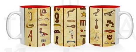 Taza Cerámica con jeroglíficos egipcios - Jarras de cerveza, vasos y tazas con grabados celtas, templarios, romanos, egipcios y vikingos