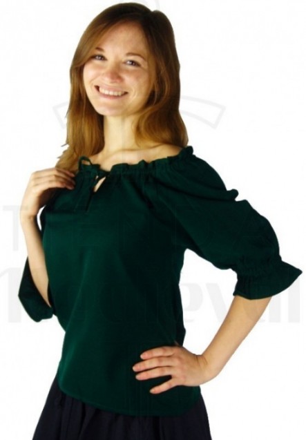 Blusa medieval verde 443x637 custom - Blusas de época para ellas