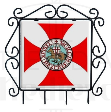 Colgador de llaves Cruz Templaria en forja - Colgador de llaves con decorados templarios