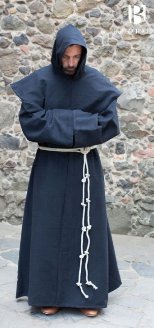 Traje de Monje medieval Benediktus negro - Los trajes medievales que nunca pasan de moda