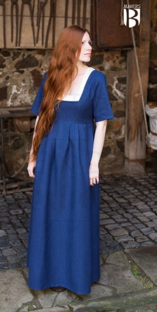 Vestido medieval Frideswinde azul - Vestidos, faldas y blusas medievales de mujer