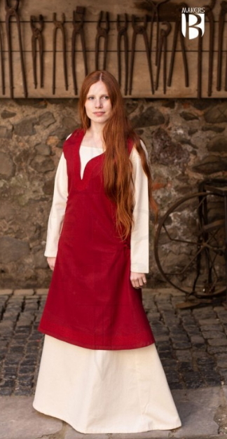 Vestido medieval Lannion rojo - Vestidos, faldas y blusas medievales de mujer