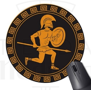 Alfombrilla Ratón Redonda Guerrero Espartano - Alfombrilla almohadilla ordenador diseño templario espartano gladiador