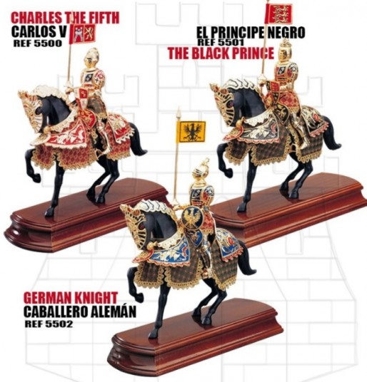 Armaduras Reyes y Principes Carlos V Principe Negro Caballero alemán 514x536 custom - Armaduras guerreros ecuestres en miniatura