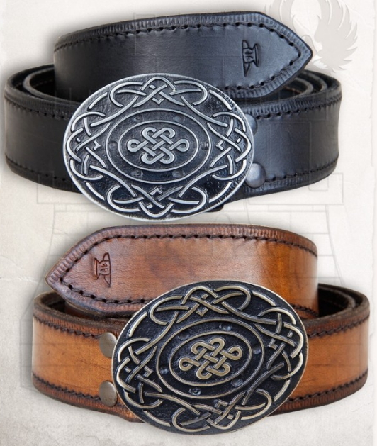 Cinturón Celta en cuero - Cinturones medievales, romanos, celtas, vikingos y piratas