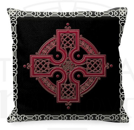 Cojín con símbolo de la Cruz Celta - Cojines con estampados vikingos y celtas
