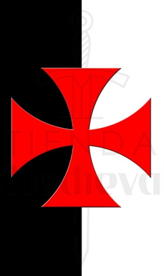Estandarte Bicolor Cruz Templaria Paté - Estandartes Templarios