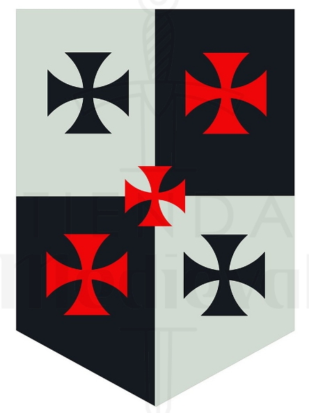 Estandarte Cuartelado Cruces Templarias
