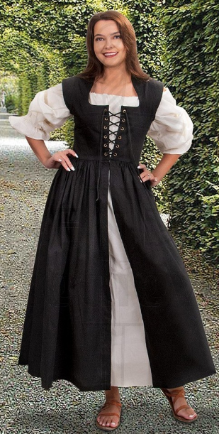 falda doncella con corpiño negro - Vestuario medieval y de época masculino, femenino e infantil