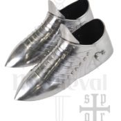 Escarpes medievales de metal S. XIV 175x175 - Guanteletes o manoplas de armaduras
