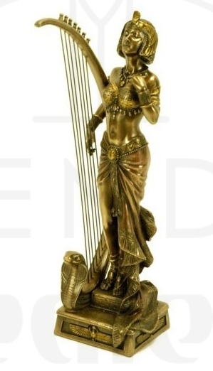 Figura Cleopatra Con Arpa - Figuras de Cleopatra decoradas en resina