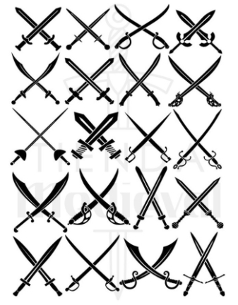 Tatuaje Temporal Con 20 Tipos De Espadas