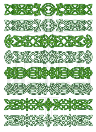Tatuaje Temporal Con Nudos Celtas Tonos Verdes - Tatuajes medievales temporales de calcomanía con motivos épicos