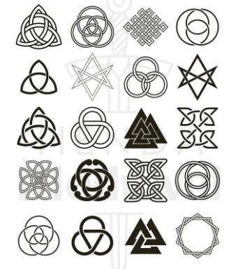 Tatuaje Temporal Con Trisquetas Celtas Y Otros Simbolos Vikingos - Tatuajes medievales temporales de calcomanía con motivos épicos