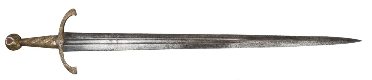 Espada de Cruz con inscripción mariana (siglo XIV)