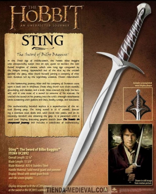 ESPADA OFICIAL STING FRODO DEL HOBBIT - Épée du Hobbit avec licence