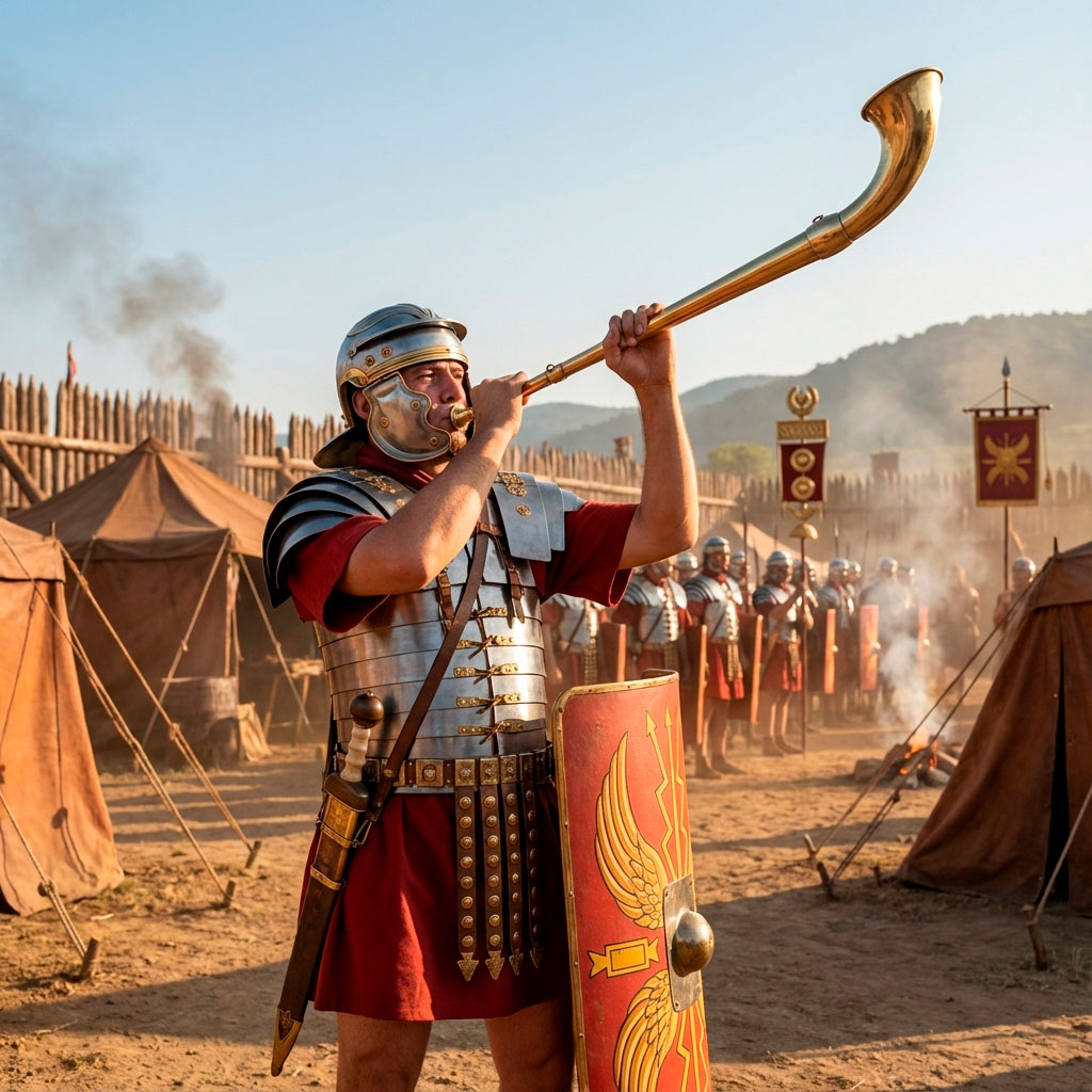 Representación de un lituus romano