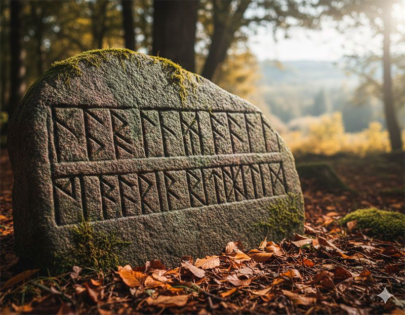 Tabella illustrativa dell'antico Futhark con rune