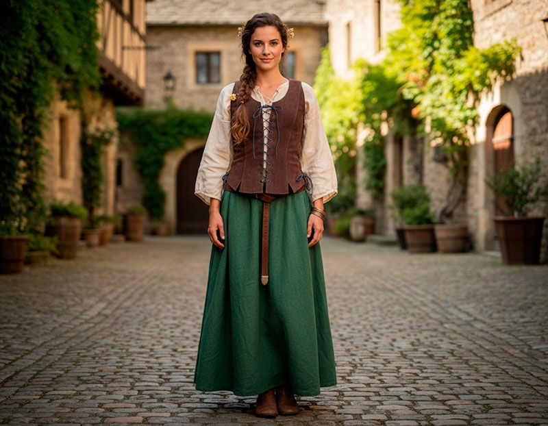 Dettaglio di corpetto medievale con lacci