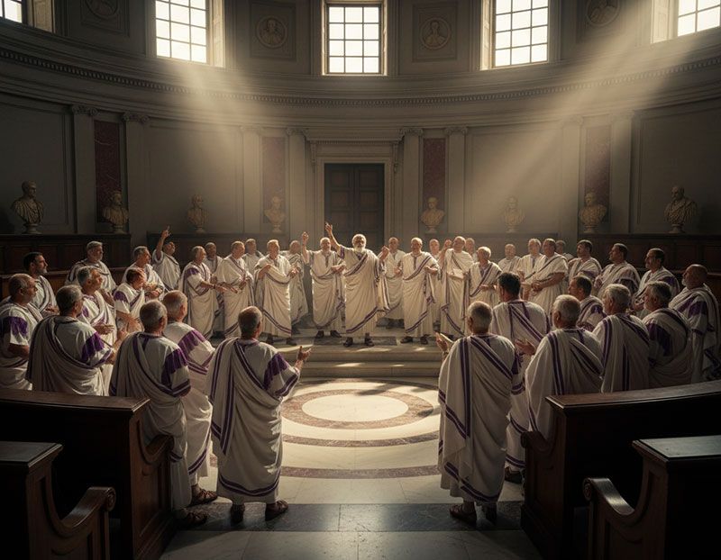 Detail of a laticlavia tunic showing vertical clavi