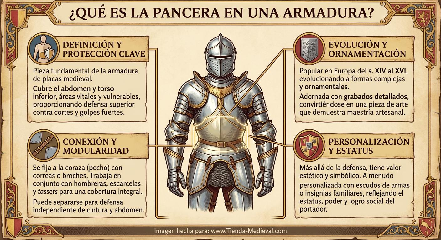 ¿Qué es la pancera en una armadura?