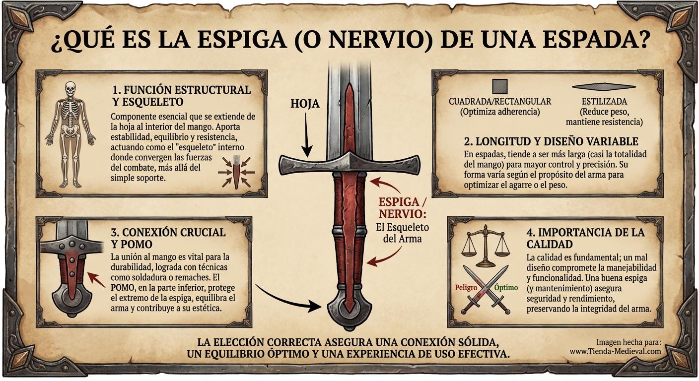 ¿Qué es la espiga o nervio?