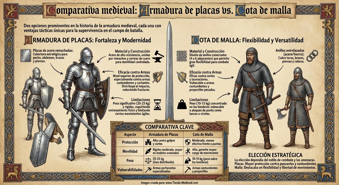 Armadura de placas Vs. Cota de malla