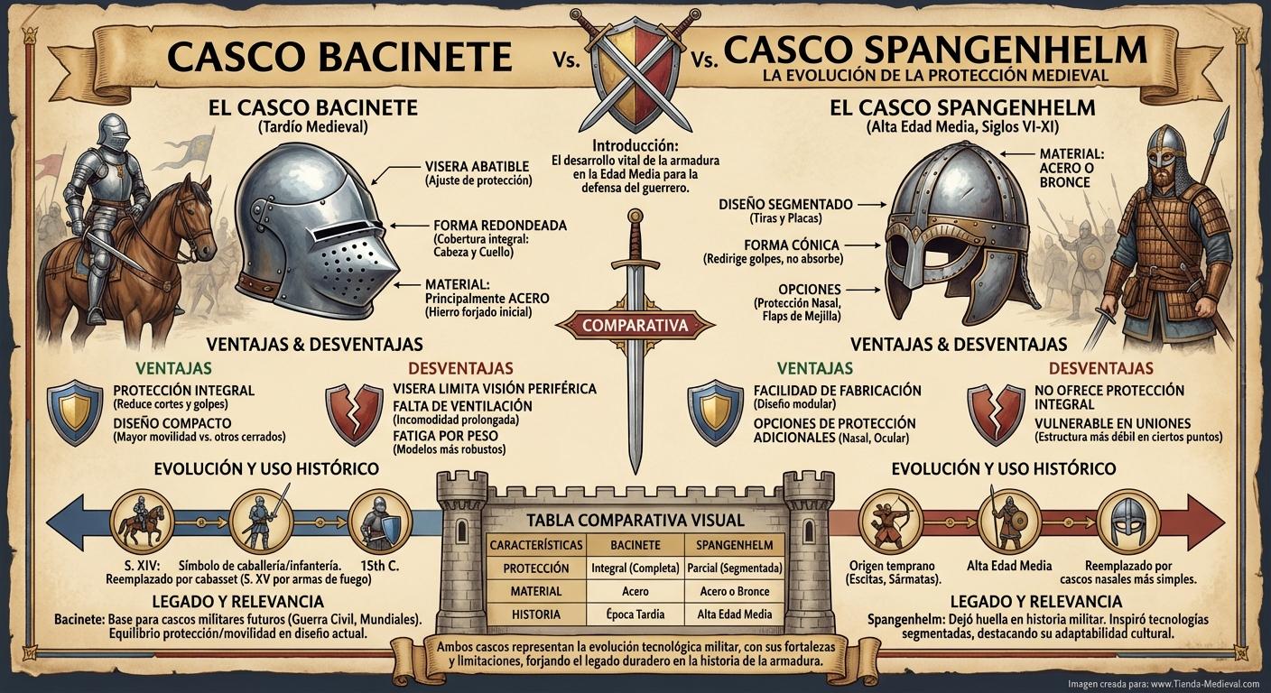 Casco Bacinete Vs. Casco Spangenhelm