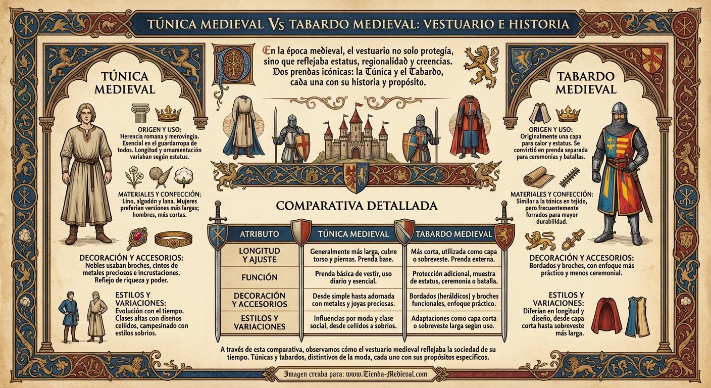 Túnica medieval Vs Tabardo medieval